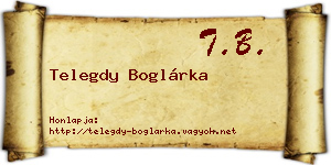 Telegdy Boglárka névjegykártya