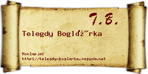 Telegdy Boglárka névjegykártya